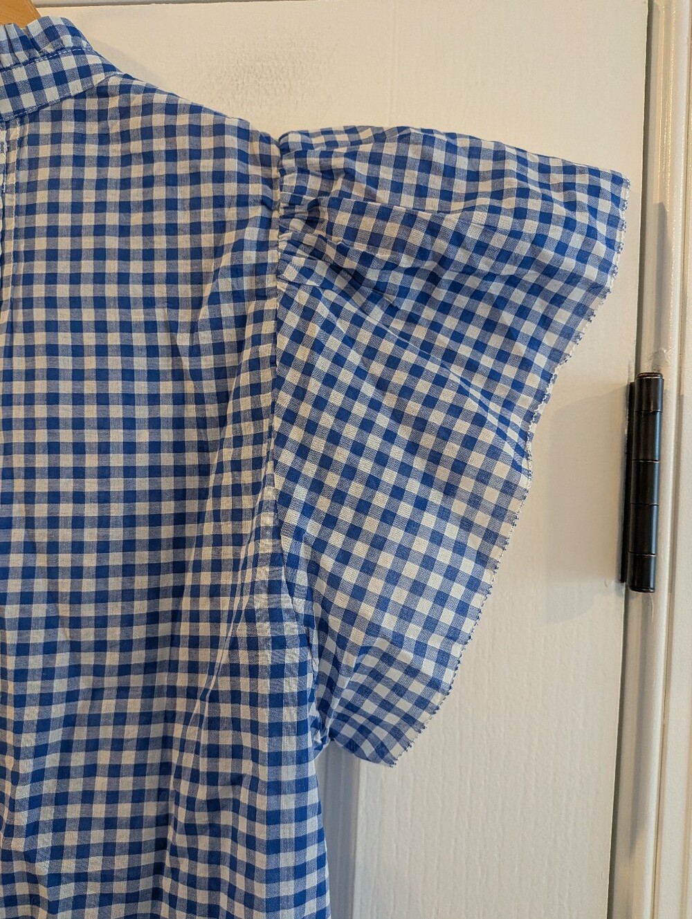 Trovata Birds of Paradise Marianne Shirt Gingham Button Up Blue White Size M NWT - Picture 12 of 16